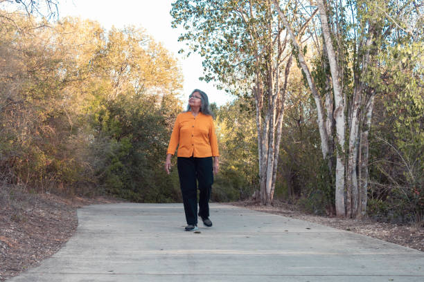 Walking path through greenery for attention restoration